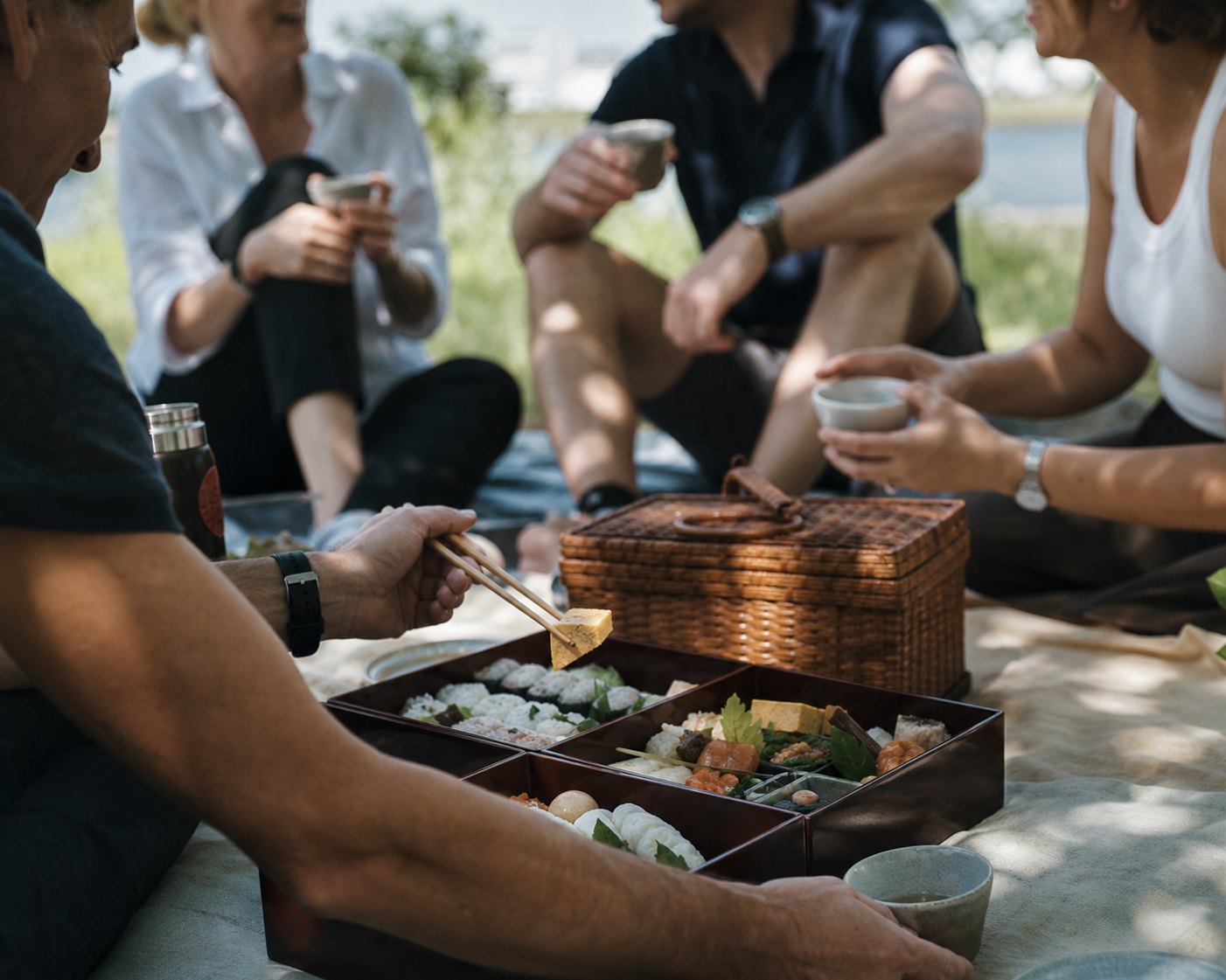 A picnic beside the Yodo River